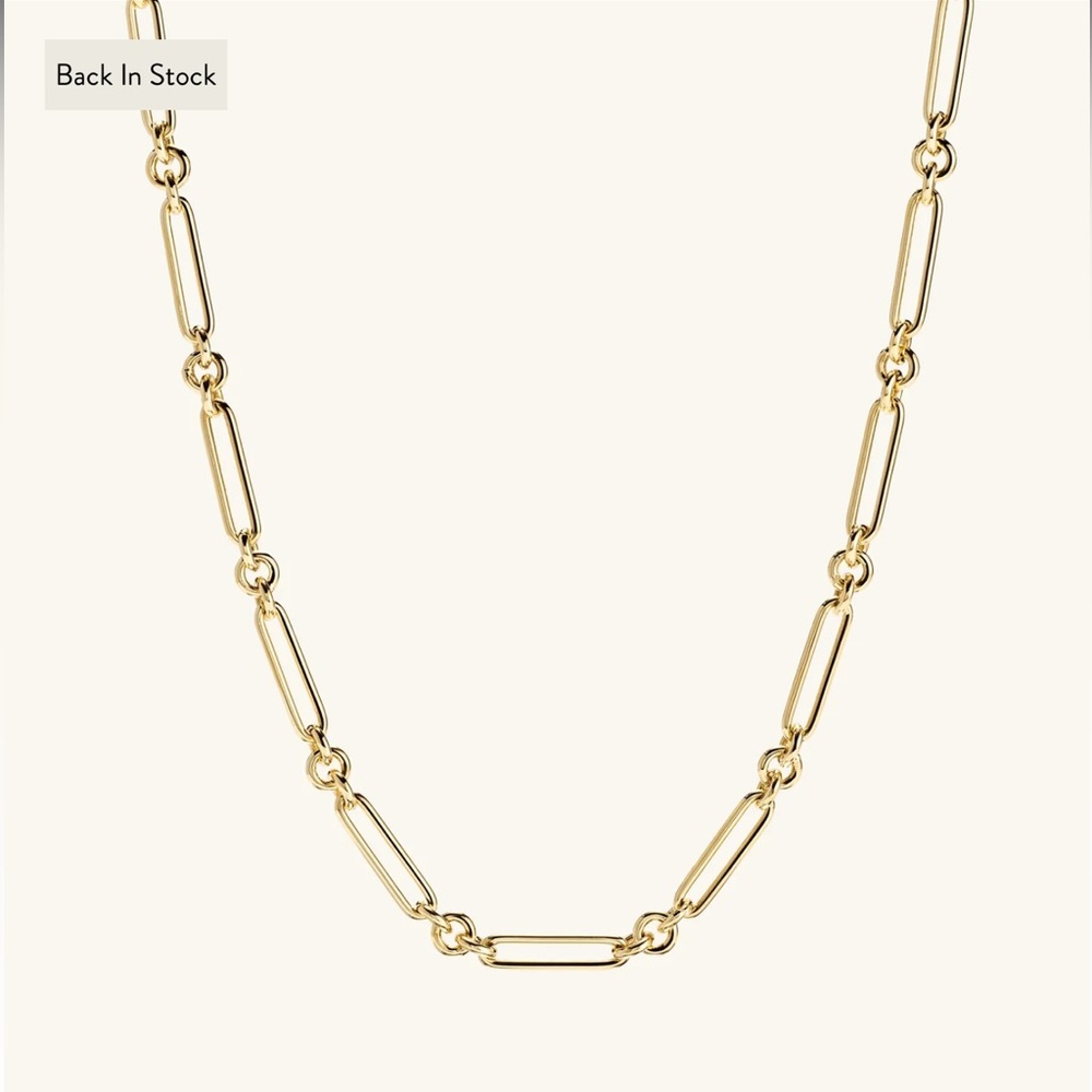 MEJURI Mixed Link Paperclip Chain Charm Necklace